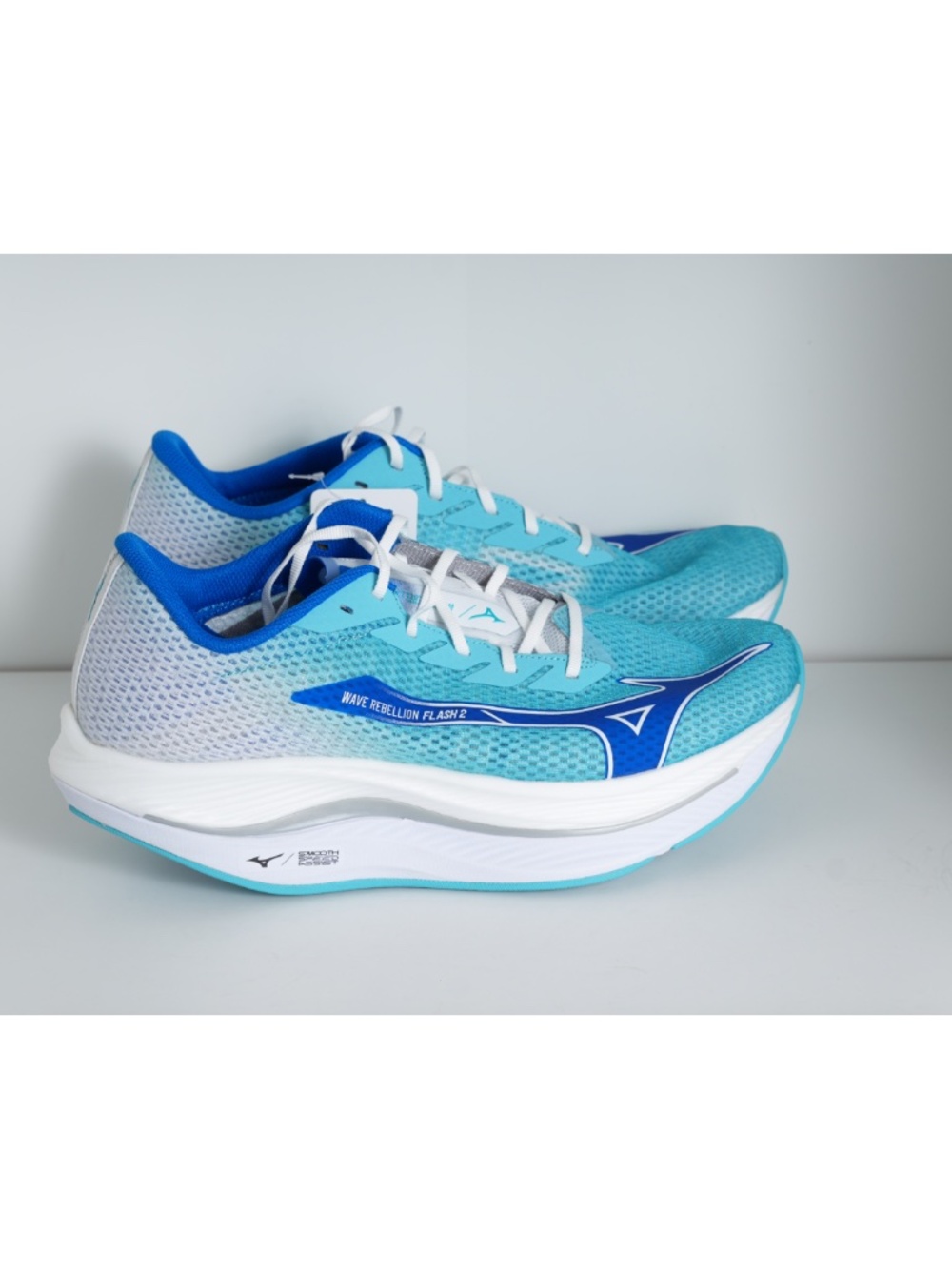 $170 Mizuno Men Wave Rebellion Flash 2 Running Sneaker River-Blue US 10.5 EU 44